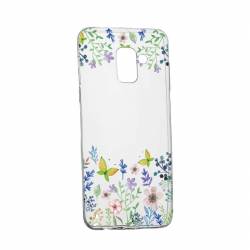 Husa Silicon Transparent Slim ButterFly - Flowers 95 Samsung Galaxy A6 2018 