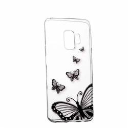Husa Silicon Transparent Slim Butterfly Samsung Galaxy J4 2018 