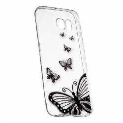 Husa Silicon Transparent Slim Butterfly Samsung Galaxy S6 