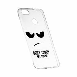 Husa Silicon Transparent Slim Dont Touch My Phone Huawei Y7 PRIME 2018 