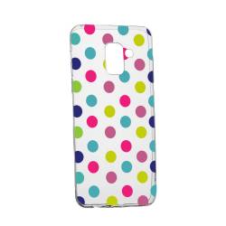 Husa Silicon Transparent Slim Dots Color Samsung Galaxy A6 2018 