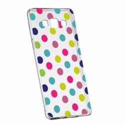 Husa Silicon Transparent Slim Dots Color Samsung Galaxy J7 2016 