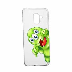 Husa Silicon Transparent Slim Green Monster Samsung Galaxy A6 2018 