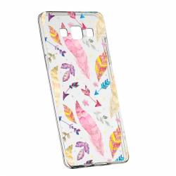 Husa Silicon Transparent Slim Happy Feathers Samsung Galaxy J7 2016 