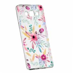 Husa Silicon Transparent Slim Happy Flowers Samsung Galaxy J7 2016 