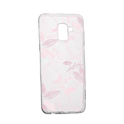 Husa Silicon Transparent Slim Pink Flower 113 Samsung Galaxy A6 2018 