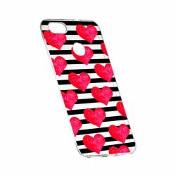 Husa Silicon Transparent Slim Red Heart 102 Huawei Y7 PRIME 2018 