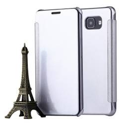 Husa SMART COVER pentru SAMSUNG GALAXY A7 2016 A710. Piele. Functie SleepWake-up. Argintiu 