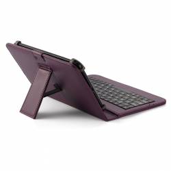 Husa Tableta 7 Inch Cu Tastatura Micro Usb Model X Mov Tip Mapa Prindere 4 Cleme Protectie Antisoc Piele Sintetica Funct 
