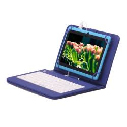 Husa Tableta 9 Inch Cu Tastatura Micro Usb Model X Albastru 