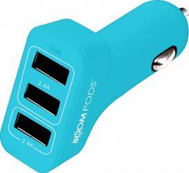 Incarcator Auto Boompods 4.8A Trio Power 3xUSB led indicator incarcare rapida Albastru 