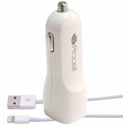 Incarcator Auto Procell Dual USB 2.1 A + Cablu MFI iPhone 5 5S 6 