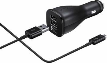 Incarcator Auto Samsung LN920 Dual USB 2A Fast Charge microUSB Negru 