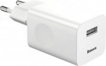 Incarcator Retea Baseus Quick Charger Single USB White USB QC3.0 Max 3A Pentru incarcatoare wireless 