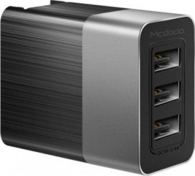 Incarcator priza Mcdodo 3.4A 3 Ports USB Travel plug EUUK Black 