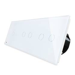 Intrerupator cu touch simplu+dublu+dublu Livolo din sticla Alb 