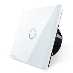 Intrerupator cu variator Livolo vl-c701d-11 din sticla cu touch Alb 