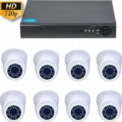 Kit Guard View supraveghere interior cu 8 camere dome 1MP 720P 