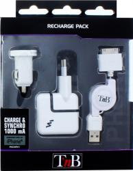 Kit incarcator retea TnB 3 in 1 pentru iPhone si smartphone