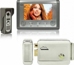 Kit Interfon video SilverCloud House 715 cu ecran LCD de 7 inch si Yala electromagnetica SilverCloud YL500