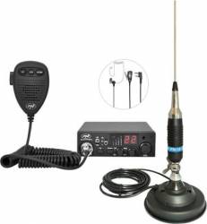 Kit Statie radio CB PNI ESCORT HP 8001L ASQ Casti HS81 + Antena CB PNI S9 cu magnet 
