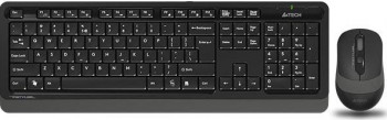 Kit TASTATURA si Mouse A4TECH Fstyler FG10 plus FGK10 wireless 104 taste format standard mouse 2000dpi 4 1 butoane negru and gri 