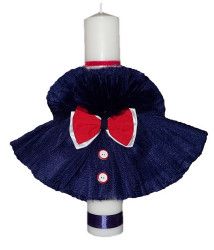 Lumanare stalp pentru botez bebelusi eleganta Little angel bleumarin 