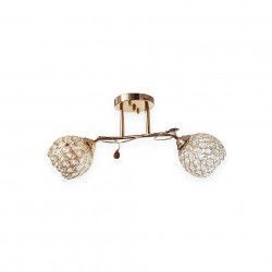 Lustra Julia 6133/2 auriu bara 2e27 schelet auriu abajur semitransparent cristal 