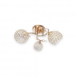 Lustra Julia 6133/3 auriu rotund 3e27 schelet auriu abajur semitransparent cristal 