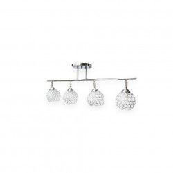 Lustra Julia 6133/4 schelet inox bara 4e27 abajur cristal brate reglabile 