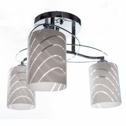 Lustra Julia 8424/3 Abajur alb-transparent schelet crom 3e27 maxim 60w 