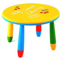 Masa SLANTE rotunda 70cm pentru copii MN014307 culoare galbena 