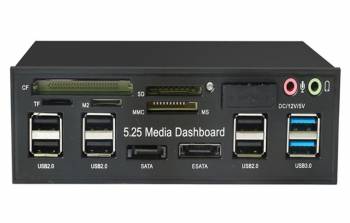 Media front panel 5.2 suporta carduri M2TFSDMMCMSCF 8x USB Hope R 