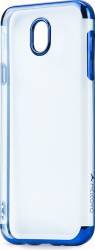 Meleovo Husa Silicon Flash Soft II Samsung Galaxy J5 2017 Blue spate transparent cu margini electroplacate 