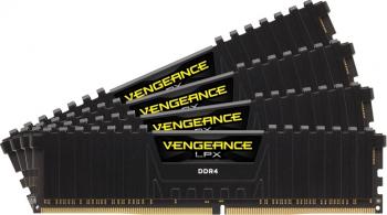 Memorie Corsair Vengeance LPX 16GB Kit 16GB 4x4GB DDR4 2666MHz CL16 Black cmk16gx4m4a2666c16 