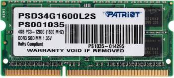 Memorie Ultrabook SODIMM Patriot 4GB DDR3 1600MHz CL11 1.35v 