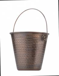 Mini galeata cu relief RAKI ANTIQUE pentru sosuri din inox cu strat cupru 6 5x6cm 120ml 