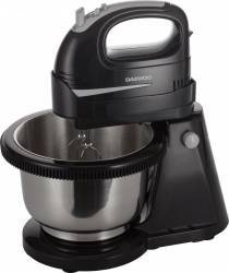 Mixer cu bol Daewoo 300 W Bol inox rotativ 2L 5 viteze Functie Turbo Negru 