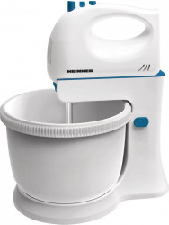 Mixer cu bol Heinner Charm HMB-350BL 300W 5 viteze + turbo Alb-Albastru 
