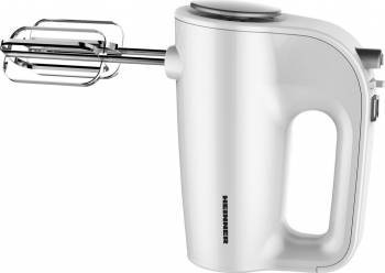 Mixer de mana Heinner HM-300WH 300W 5 Viteze Turbo Accesorii din Inox Alb 