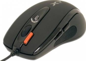 Mouse optic A4Tech EVO XGame Opto Oscar X710 Extra Fire 2000 DPI USB Negru 