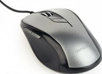 Mouse optic Gembird USB 6 butoane 1600 dpi Negru cu Gri 