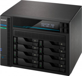 NAS Asustor LOCKERSTOR 8 AS6508T CPU Intel C3538 Quad-Core, 8-Bay SATA, 8GB DDR4, 2x M.2 NVMe, 2x Intel 10 GbE, 2x Realtek 2.5 GbE 