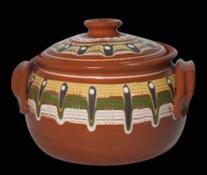 Oala ceramica cu capac 1 5lt TROIANSKA SARCA 