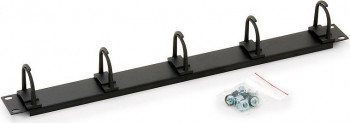 Organizator cabluri orizontal Triton 1U 5 inele Negru 