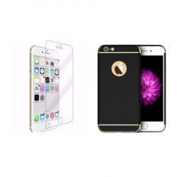 Pachet husa si folie protectie pentru iPhone 6 Negru carcasa din plastic antisoc 