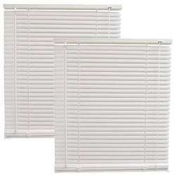 Pachet 2 bucati - Jaluzele din plastic albe jaluzea PVC orizontala pentru geam 45x120cm