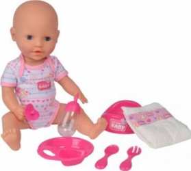 Papusa Simba New Born Baby 38 cm Bebe cu olita si accesorii 