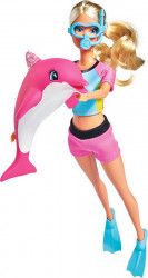 Papusa Simba Steffi Love Dolphin Fun 29 cm cu delfin si accesorii 