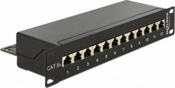 Patch Panel Delock 10inch 12 porturi Cat 6A Negru